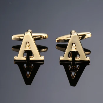 DY nova de Alta qualidade, material de Bronze inglês Ouro alfabeto inglês de Um botão de Punho de Homens francês camisa de Punho frete grátis