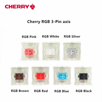 1000Pcs Cherry MX Mecânica opção de Teclado Prata Vermelha Preta Azul Marrom cor-de-Rosa Eixo Eixo Interruptor de 3 pinos Cereja Claro RGB Mudar