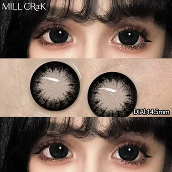 MILL CREEK 1 Par de Lentes de Contacto de Cor para os Olhos com Miopia de Dioptria Olhos Cor de Lente Beatuty Aluno Anual de Usar o Suporte de Envio RU