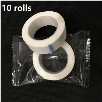 10 rolos de Enxerto de cílios em fita de isolamento cílios bordado de fita de enxertia enxertia ferramenta não-fitas de tecido