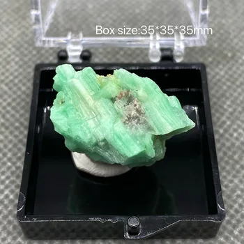 100% Natural, o verde esmeralda mineral gem-grau de cristal amostras de pedras e cristais cristais de quartzo +Caixa de 3.5 cm
