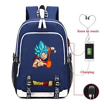 Son Goku USB Carregar Sacos de Aluno da Escola Saco de Meninos Meninas rapazes raparigas Livro Saco de Adolescentes Casual Mochila Homens Mulheres Laptop Bag Mochila mochila Goku
