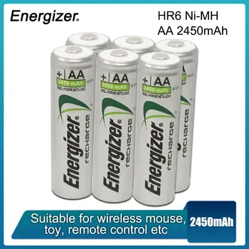 1-2PCS Energizer AA de 1.2 V 2450mAh NI-MH Bateria Recarregável Para Câmera sem Fio do Rato Elétrico do Brinquedo máquina de Barbear Pré-carregada Bateria