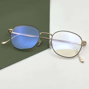 Original de Titânio Acetato de Óculos de Moldura para os Homens Vintage Retro Marca de Alta Qualidade Míope Óculos de Prescrição
