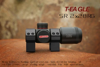 T-águia SR 2X28 RG Tático Ótica Visão Riflescope de Alumínio Curto Âmbito Luz Sniper Airsoft Armas de Ar comprimido Para a Caça Com Montagens