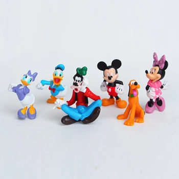 6 pcs/lote de 7 a 9 cm de Mickey Mouse Clubhouse conjunto de ações de Pato PVC de bonecas de meninas Brinquedo Figuras