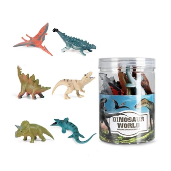 6Pcs/Caixa de Mini Dinossauro Modelo Crianças Brinquedos Educativos Pequena Simulação de Figuras de Animais Menino Dinossauro Hobby Coleta Presentes