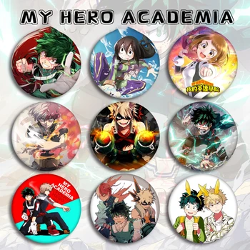 Meu Herói Academia Colar de Botão Anime Broches Todoroki Shoto Midoriya Izuku Pin de Lapela Mochila Acessórios, Jóias de Presente para os Fãs