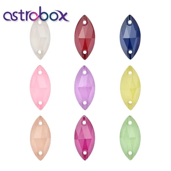 Astrobox 7*15mm 10pcs de Costura de Cristal MK Flatback Strass Costurar Em Pedras de Vidro Cavalo de Olho em Strass Para DIY Roupas confecção de bijuteria