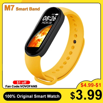 2022 NOVO M7 Banda Inteligente Homens Mulheres Smartwatch de Fitness Tracker Pressão Arterial Monitor de frequência Cardíaca de Fitness Pulseira Para Android IOS