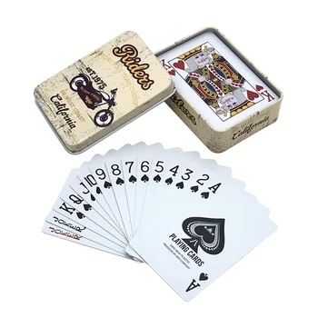 Quente de Alta Qualidade folha-de-Flandres Caixa de PVC Ponte de Poker Plástico Impermeável Texas hold'em Cartas de Jogar Criativo Padrão de Presentes de Jogos de Tabuleiro