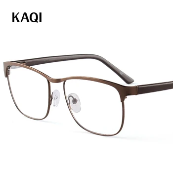 de aço inoxidável full-frame de óculos de leitura, de metal quadrado anti-azul óculos de leitura para homens e mulheres, com dioptria.