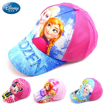Marca Disney Congelado de Minnie Mouse Crianças Chapéu de Bebê Menina de Boné de Beisebol de Verão de Malha Respirável Sol Caps Crianças Bonito Elsa Chapéus