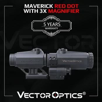 Vetor de Óptica Maverick Gen3 1x22 Tampa de Borracha Red Dot Sight Escopo Com 3x22 Lupa de Combinação QD Montagem Para a Caça de AR .223 .308