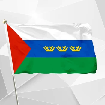 A rússia Tyumen Oblast Bandeira 90x150cm 3x5ft 120g 100D Poliéster com costuras Duplas de Alta Qualidade Frete Grátis 60x90cm 21x14cm Banner