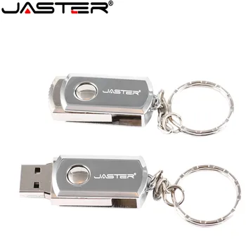 JASTER USB 2.0 de Metal chaveiro USB Flash Drive 16GB 32GB 64GB de 128GB Pendrives de 4GB, 8GB de capacidade real Pen Drive usb stick