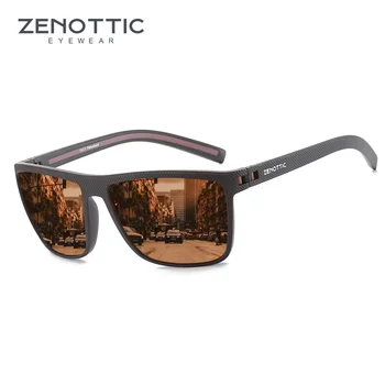 ZENOTTIC Óculos de sol Polarizados Sombra para os Homens e Leve TR90 Quadro a Proteção UV400 Praça de Óculos de Sol 2022