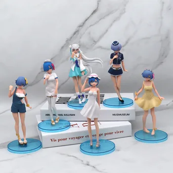 1PCS Aleatório Anime Re:a Vida Em Um Mundo Diferente De Zero Rem Ram PVC Garota Sexy Figuras de Ação da Coleção Estátua Modelo Figura de Brinquedo