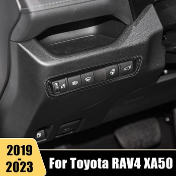 Para Toyota RAV4 XA50 2019 2020 2021 2022 2023 RAV 4 Auto Farol Botão de Ajuste do Interruptor de Moldura Tampa da Guarnição de Interiores Acessórios