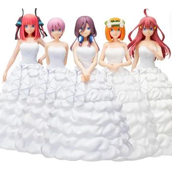 10CM Vestido de Noiva Miku Anime Figura A Quintessência de Quíntuplos Nakano Ichika Nino Figuras de Ação, de Pé, Estático Modelo de Brinquedos