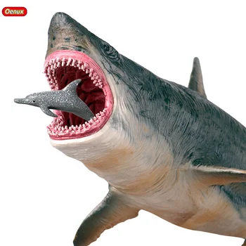 Oenux Savage Vida Marinha Megalodon Figura de Ação Clássico Oceano Animais de Grande Peixe Tubarão Modelo de PVC de Recolha de Brinquedos Para Crianças de Presente