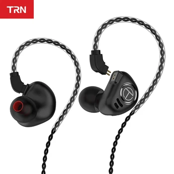 TRN V90 Wried Fone de ouvido 4BA 1DD Híbrida de Metal Fone de ouvido hi-fi Fones de ouvido de Baixo do Monitor de Fones de ouvido com Cancelamento de Ruído TRN MT1 VX BA15 T300