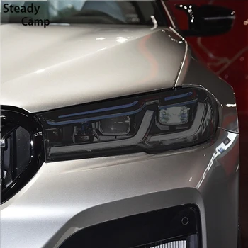 2 Pcs Farol do Carro Película Protetora Frontal Transparente Luz Fumado Preto TPU Adesivo Para BMW M5 F90 Facelift 2021 Acessórios
