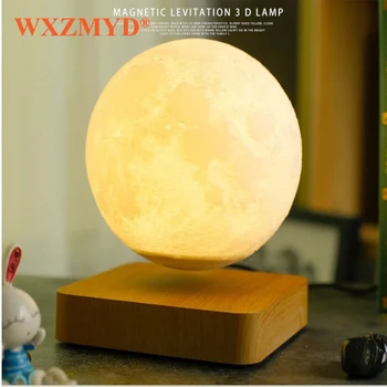 LED Lâmpada da Noite Levitando Criativo 3D Toque de Levitação Magnética da Lua Lâmpada da Luz da Noite de Giro LED Lua Flutuante Lâmpada de 3 Cores