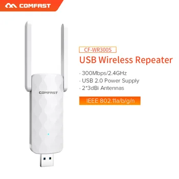 300Mbps USB wi-fi repeater 2,4 G Extensor de Alcance Repetidor sem Fio Wi-Fi antena Wi-Fi gratuito Amplificador wifi router com 2*antenas de 3dBi