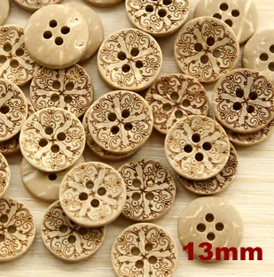 50pcs/muito Natural de Coco Botões de 13mm de Vestuário Sccessories de Costura de Botão(ss-1173 )