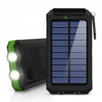 Solar 80000mAh do Banco do Poder Impermeável Exterior de Reposição de Bateria Externo USB Duplo Powerbank-carregador Portátil Com Lanterna LED