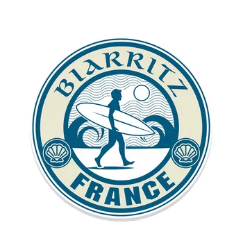 Criativo Viagens de Surf Legal Biarritz, França Adesivo de Carro Janela Motocicleta Decalque Capa de Vinil Arranhões Impermeável de PVC 12cm X 