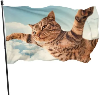 Voar gato bandeira, Decoração do Exterior, Decoração de Poliéster, Faixas e Bandeiras 90x150cm 120x180cm