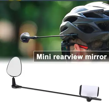 Ajustável Capacete de Bicicleta Reflexiva Convexo, Espelho Retrovisor para Mountain Bike de Estrada de Moto Espelho Retrovisor Capacete de Moto Traseiro Montado