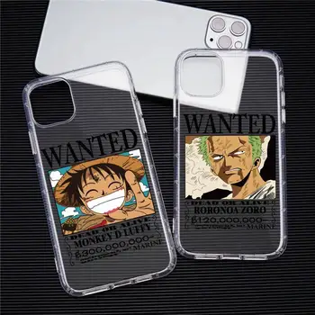 Uma Peça Luffy, Roronoa Zoro Recompensa Queria o Telefone de Caso Para o iphone 14 13 12 11 Mini Pro Max XS X XR Macio Tampa Transparente