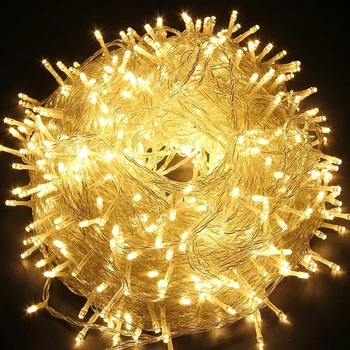 LED Luzes de corda 10 20 30 50 100M Festão Lâmpadas Impermeável Luzes de Fadas Exterior Garland Festa de Férias Decoração de Natal