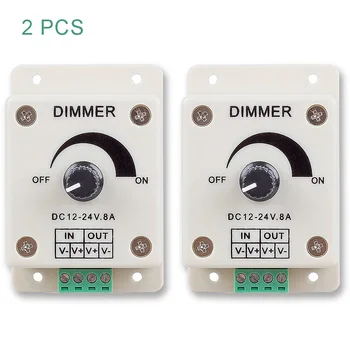 2 PCS LED Dimmer Interruptor da C.C. 12V 24V 8A Brilho Ajustável da Lâmpada Bulbo de Tira Driver Única Cor de Luz do Controlador da Fonte de Alimentação