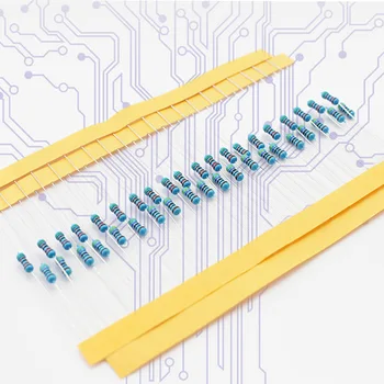 100pcs 1/4W Resistores de Filme metálico Resistor de 0,25 W 1% 1 K 1.5 K 2K 2.7 K 3.6 K 3.9 K 5.1 5.6 K K 6.8 K 9.1 K 10K 20K 30K 68K 100K 1M ohms