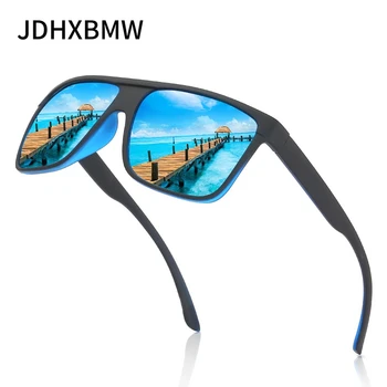 Homens Óculos de sol Polarizados Esportes da Moda Colorida do Filme Cavalo de Espelho de Condução de Sol de Vidro de Pesca Viajar Praça à beira-Mar Óculos