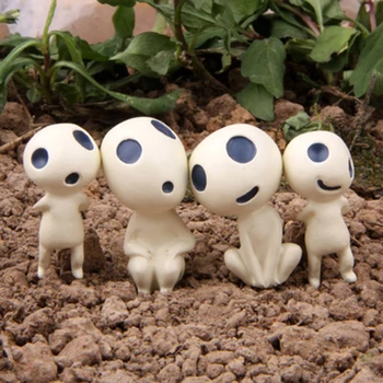 Miyazaki Princesa Mononoke Kodama Espírito Da Árvore Figuras Studio Ghibli, Mini Resina Figura De Ação Do Modo De Coleta De Brinquedos