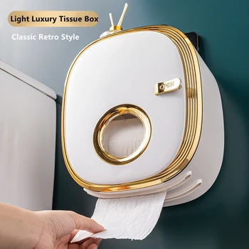 Porta Papel higiênico na Parede de Luz de Luxo Impermeável de Plástico Sanitário de Armazenamento de Caixa de Tecido Titular Acessórios de casa de Banho