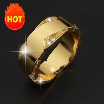 14K Ouro Anéis de Amor de Homem Promessa Cavalheiro Noivo de Casamento de Luxo, Jóias de Diamante de Noivado de Diamante Anéis de Mens Anel