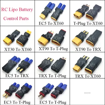 1PCS Adaptador EC3 EC5 XT30 XT60 XT90 TRX T Plug Reitores Feminino para Masculino HXT 4MM Conectores Plug RC Bateria de Lipo de Controle de Peças DIY