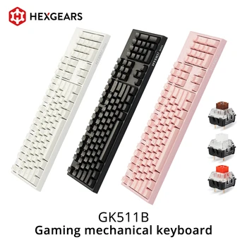 HEXGEARS GK511B PBT teclas especiais Teclado Mecânico Kailh Hot-Swap de Mudar de Jogo Teclado 104 chave Rosa Branca teclado com backlit
