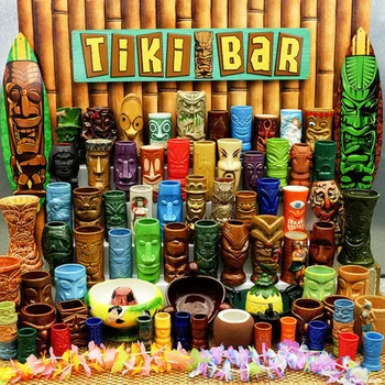 2022 Mais Populares Fantasia De Cerâmica Tiki Caneca Copo De Coquetel Vários Americana Havaiano Bar Misto De Beber Vinho A Copo De Smoothie Atacado