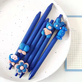 30PCS Klein Azul Caneta Gel de desenhos animados de Alto valor, Menina do Coração de 0,5 mm Preto Assinatura Caneta Kawai Escola de Escrever artigos de Papelaria do escritório KidsGift