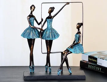 Elegante e Minimalista Resumo de Balé de Meninas Dançarino de Escultura de Resina Artesanato Enfeite de Acessórios para a Casa, Decoração e Presentes