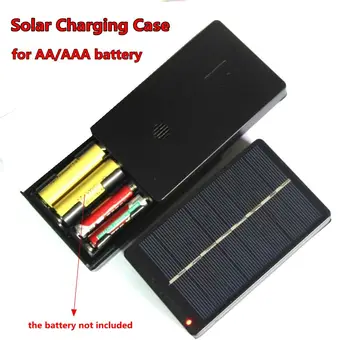 AA / AAA Carregador de Bateria com Caixa-carregador Portátil 8W 4V Carregador de Bateria Solar para AA e AAA Dropshipping sem Bateria