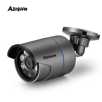AZISHN Metal da Câmera do IP H. 265+ 3MP 2304X1296 6IR noite visvion Detecção de Movimento XMEye P2P Câmera do CCTV IP67 impermeável