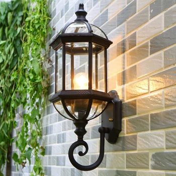 Europeu moderno e minimalista lâmpada de parede ao ar livre impermeável luzes do jardim varanda corredor escadas da lâmpada do alumínio E27 iluminação